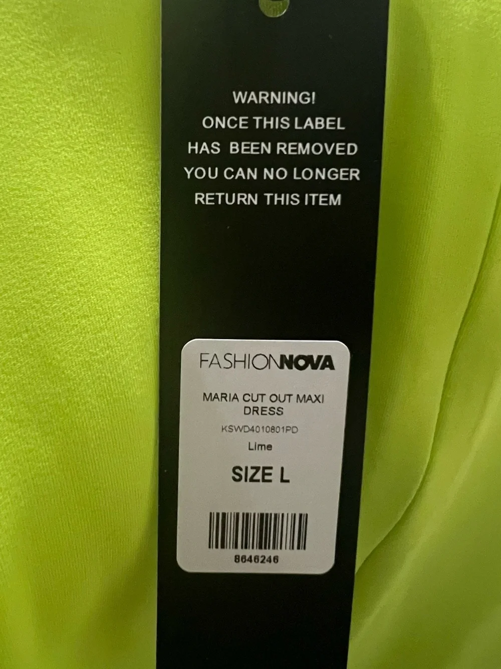Fashion Nova Neon Lime Cutout Maxi Dress - Picture 2 of 3
